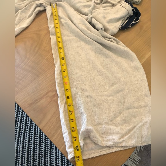 Monteau|Linen blend belted wide leg jumpsuit in Ivory & Stripes•Nautical Beachy - Picture 14 of 16